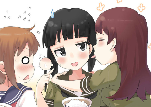 あら北上さん ほっぺにご飯粒が となりける さんのイラスト ニコニコ静画 イラスト