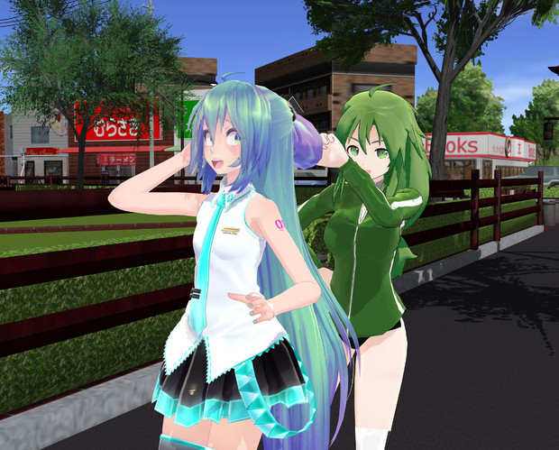 ミクさんの髪を弄るgumiさん グレイ雪風 さんのイラスト ニコニコ