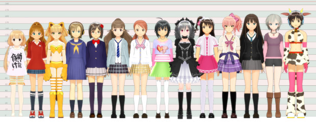 参考用 シンデレラガールズ身長比較 はろはろ さんのイラスト ニコニコ静画 イラスト