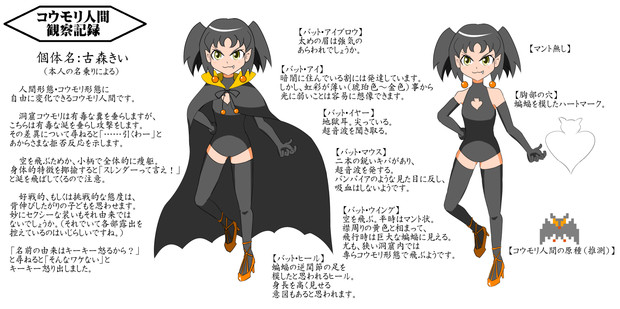 コウモリ娘設定資料 The U Jine さんのイラスト ニコニコ静画 イラスト