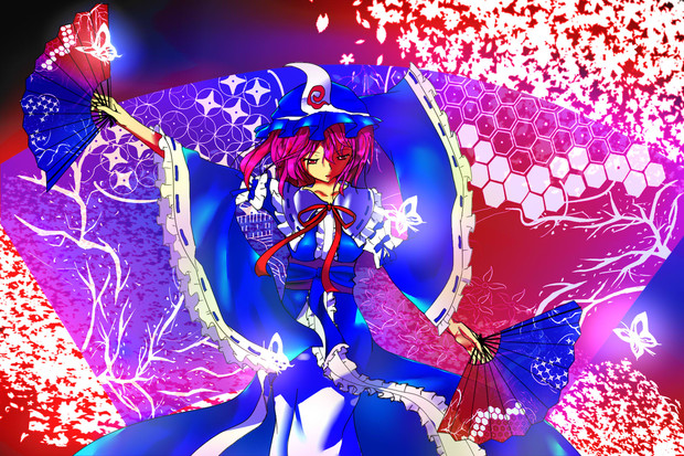 桜と扇と幽々子さま Pomuto さんのイラスト ニコニコ静画 イラスト