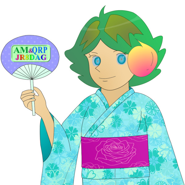 JR8DAGのAM & QRP ホームページの公式イメージキャラクター(ゆめこ）(浴衣)