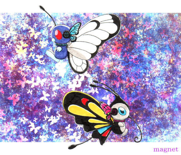 蝶のヘッドフォン 芙羅卯 ニコ静用 さんのイラスト ニコニコ静画 イラスト