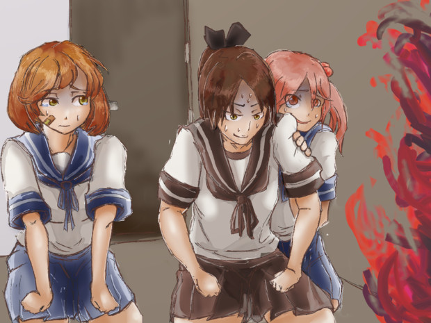 悪ふざけからか 不幸にも黒塗りの綾波に衝突してしまう3人 松前漬け さんのイラスト ニコニコ静画 イラスト