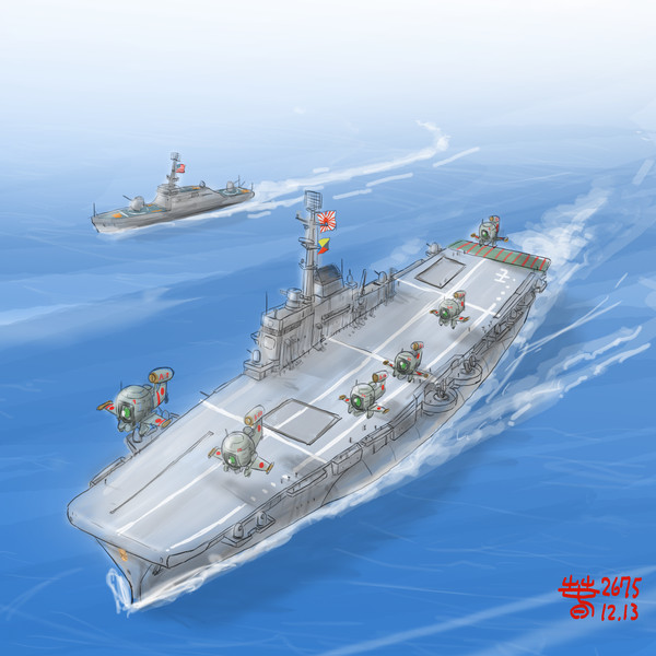 発艦するＭＳ「９式艦上格戦機」隊