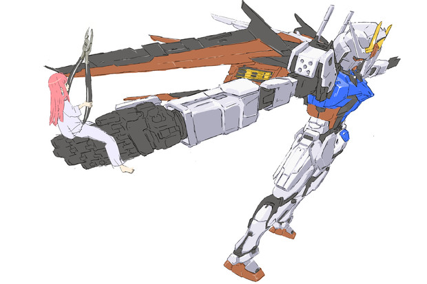 もえちゃんとMGエールストライクガンダム.jpg