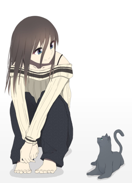 猫と女の子