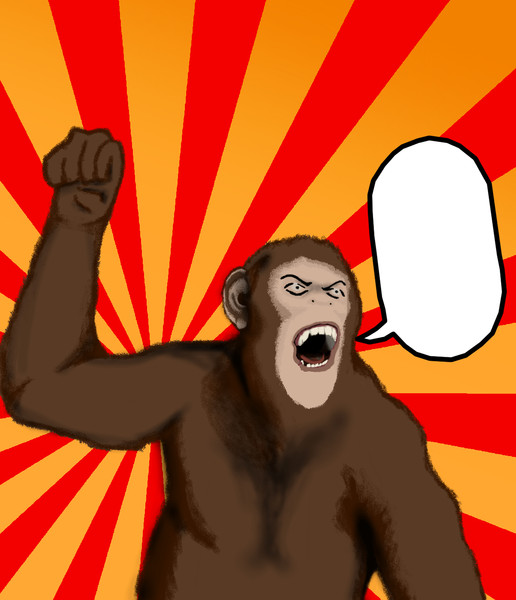 ガッツポーズな猿でボケて 笑 Ssss さんのイラスト ニコニコ静画 イラスト
