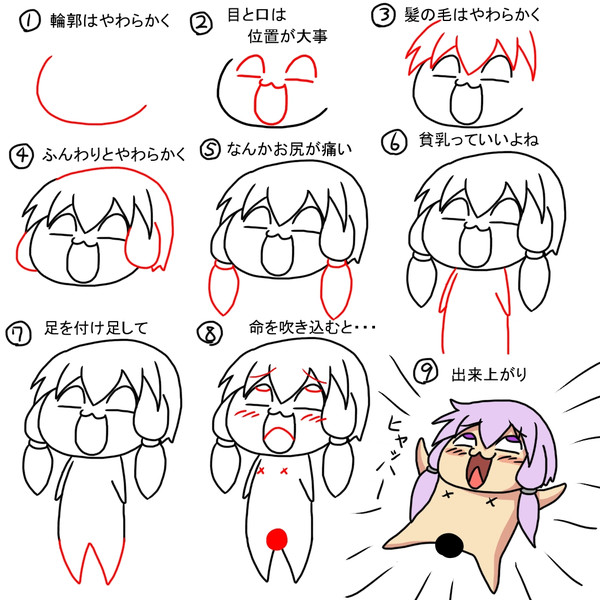 ゆかりさんの描き方 かわいいver ナギネコ さんのイラスト ニコニコ静画 イラスト