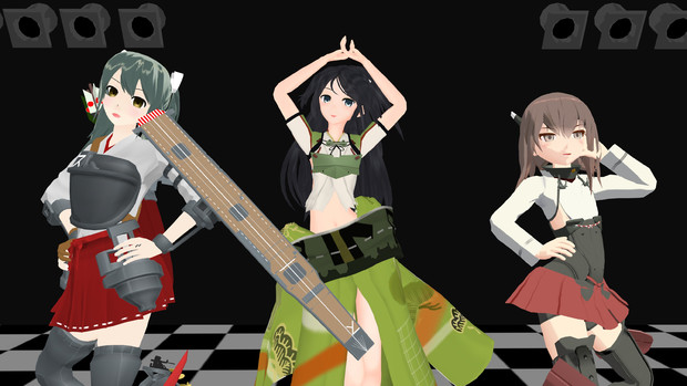 （MMD艦これ）爆乳音頭を踊る爆乳(笑)正規空母３娘