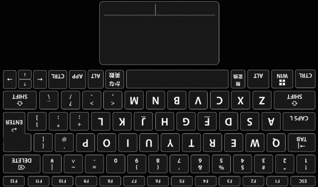 キーボードを上下で反転させたっぽい壁紙 For Windowsノート日本語配列
