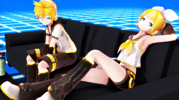 Mmd だけ で壁紙を作ってみるその21 鏡音リン レン Ezoronin さんのイラスト ニコニコ静画 イラスト