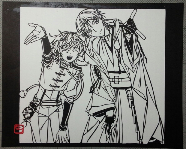 【切り絵】45 鶴丸＆物吉【刀剣乱舞】