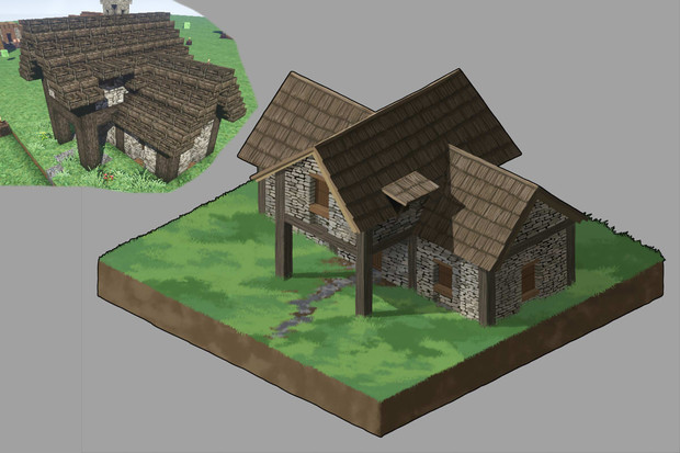 マイクラで作った家をイラストにしてみた3 銘酒濁酒 さんのイラスト ニコニコ静画 イラスト