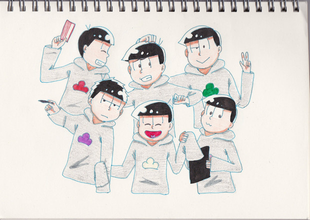 ヤキモチの答え×おそ松さん（六つ子描いてみた その24）