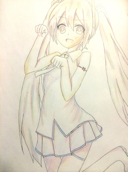 初音ミク 3色クーピー フェイト さんのイラスト ニコニコ静画 イラスト