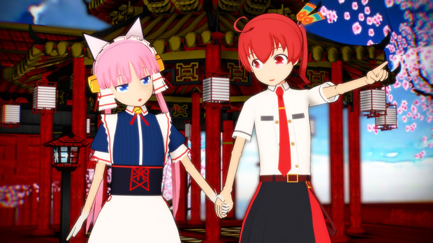 Mmd クラリンとお散歩 紅殻のパンドラ ろく さんのイラスト ニコニコ静画 イラスト