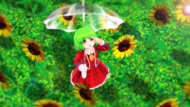 ひまわり畑で 境 闇 さんのイラスト ニコニコ静画 イラスト