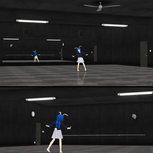 ダンススタジオ 黒 Mmdステージ配布 ニクムニ さんのイラスト ニコニコ静画 イラスト