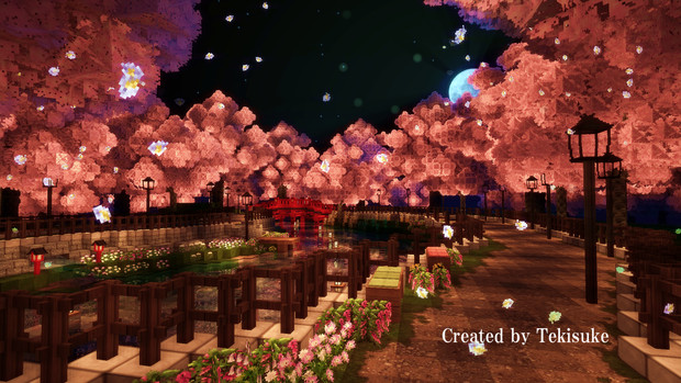 Minecraft 「桜と並木道」