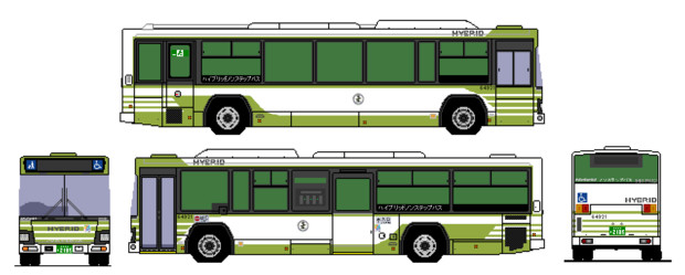 広電バス新型ブルーリボンハイブリッド ニコニコ静画 イラスト
