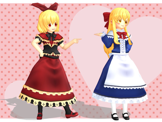 上海と蓬莱 Mmd クラトール さんのイラスト ニコニコ静画 イラスト