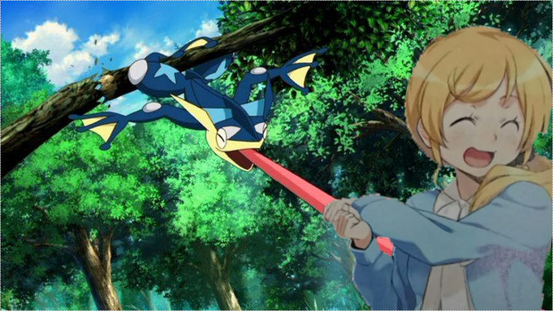 ゲッコウガの舌を引っ張るエレン先生 ストライダー さんのイラスト ニコニコ静画 イラスト