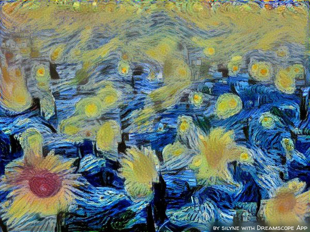 人工知能によるゴッホのひまわり 中間作成２ シリンメロン委託中 さんのイラスト ニコニコ静画 イラスト