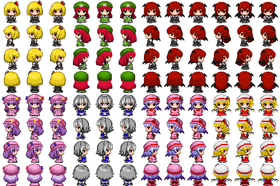 東方紅魔郷まとめ Mv用歩行キャラチップ素材 ニコニコ静画 イラスト