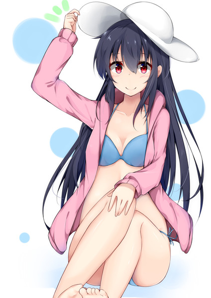 黒髪水着パーカーちゃん 球根 さんのイラスト ニコニコ静画 イラスト