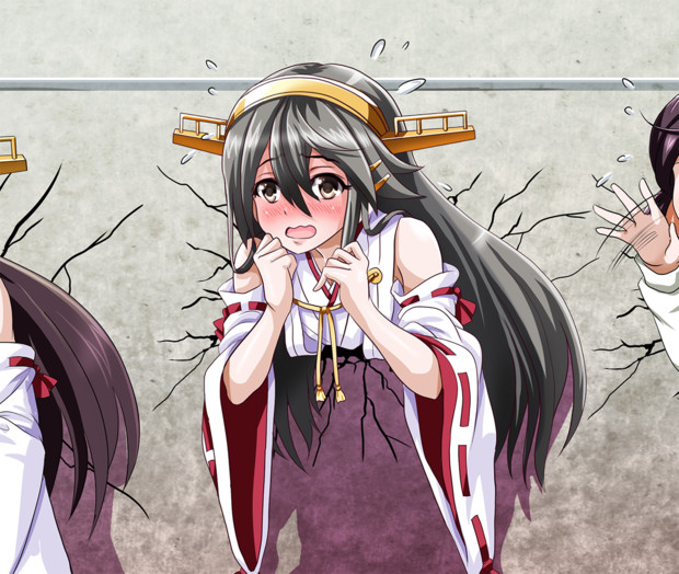 壁にはまってうごけないけど大丈夫な榛名です Tk8 さんのイラスト ニコニコ静画 イラスト