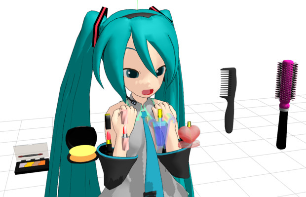 Mmdモデル配布 メイク道具 ムーンプリズムパワーメイクアップ Hbk ペパクラp さんのイラスト ニコニコ静画 イラスト