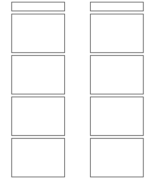 ４コマまんがの枠 ２つ