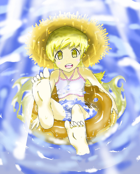 浮き輪に乗った忍ちゃん たま さんのイラスト ニコニコ静画 イラスト