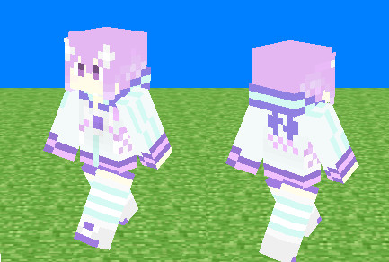 Minecraftスキン ネプテューヌ パーカーワンピ 超次元ゲイムネプテューヌ Flamespinel さんのイラスト ニコニコ静画 イラスト