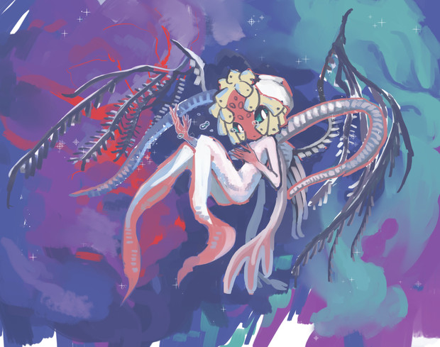 美しい娘よ、泣いているのだろうか？ / niku さんのイラスト ニコニコ静画 (イラスト)