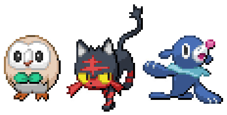 【ポケモンＳＭ】サンムーン御三家のドット絵