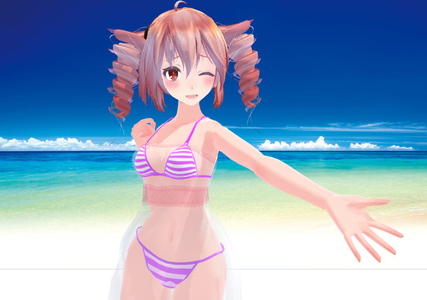 バカには透けて見える服と言ってテトさんにスケスケワンピース着てもらった ニコニコ静画 イラスト