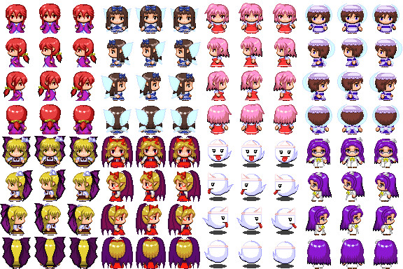 Rpgツクールmv用歩行グラフィック 東方キャラクターまとめ4 スペキュラム合金 さんのイラスト ニコニコ静画 イラスト