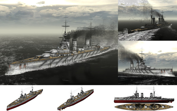 MMD用モブ巡洋戦艦1915セット（ユトランド沖海戦１００周年記念・１）