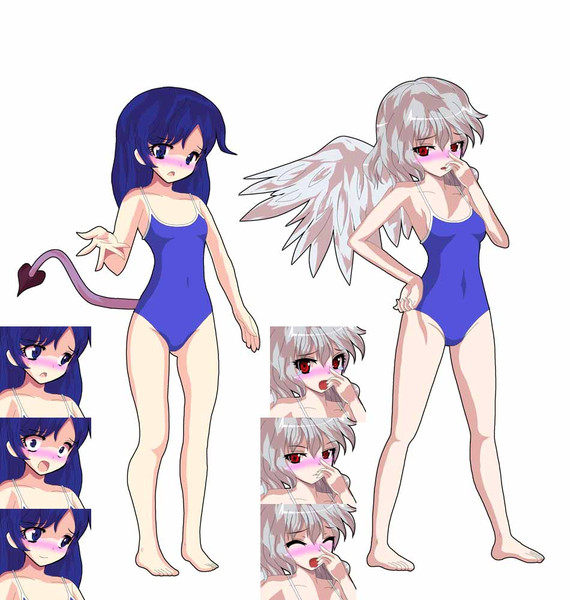 ドレミーとサグメを脱がしてスク水を着せた 立ち絵 ルーガ さんのイラスト ニコニコ静画 イラスト
