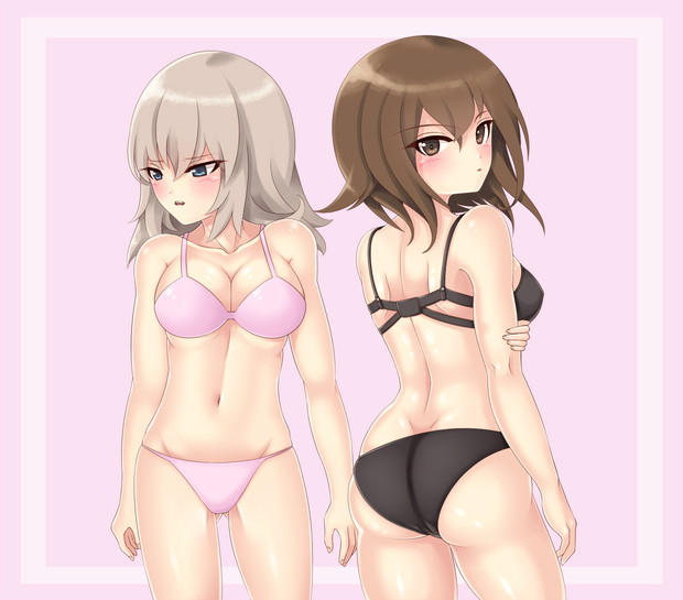 黒森峰隊長達の下着姿 ニコニコ静画 イラスト