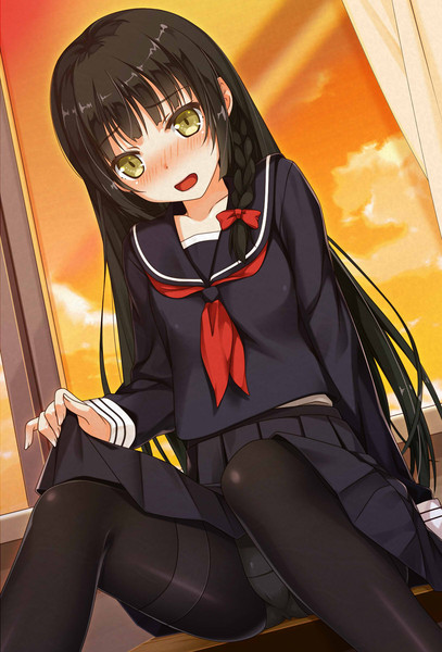 黒髪ロング黒タイツセーラーjc 兎月 さんのイラスト ニコニコ静画 イラスト