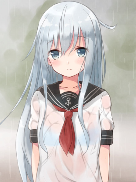 雨で透ける制服