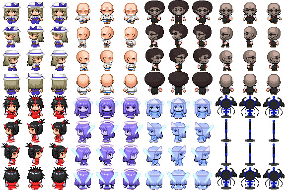 Rpgツクールmv用歩行グラフィック 東方キャラクターまとめ7 スペキュラム合金 さんのイラスト ニコニコ静画 イラスト