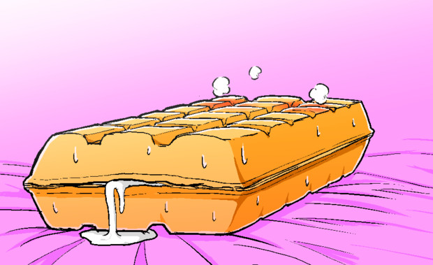 外にほったらかしにしていたせいで中身が溶けて漏れてしまうチョコモナカジャンボ スやろう さんのイラスト ニコニコ静画 イラスト