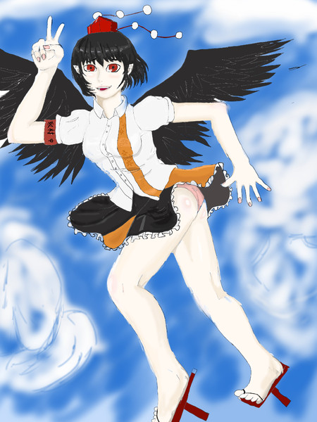 高速で移動しながら振り向きざまピースする天狗 番傘番外地 さんのイラスト ニコニコ静画 イラスト