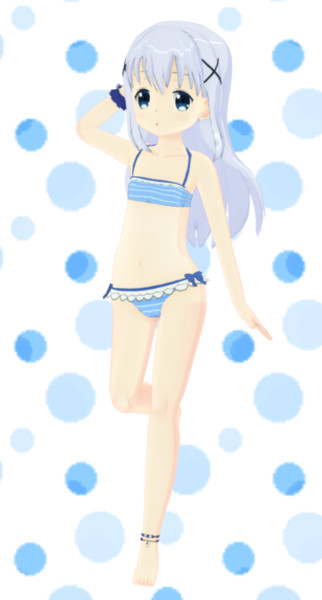 【MMDモデル配布】香風智乃の水着