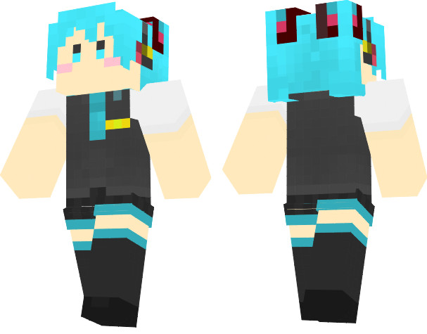 Minecraft 初音ミク の スキンサンプル ハツネミク いちこ さんのイラスト ニコニコ静画 イラスト