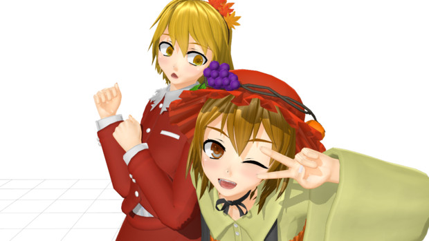 東方mmd 秋姉妹 モデル配布あり 天コロ さんのイラスト ニコニコ静画 イラスト